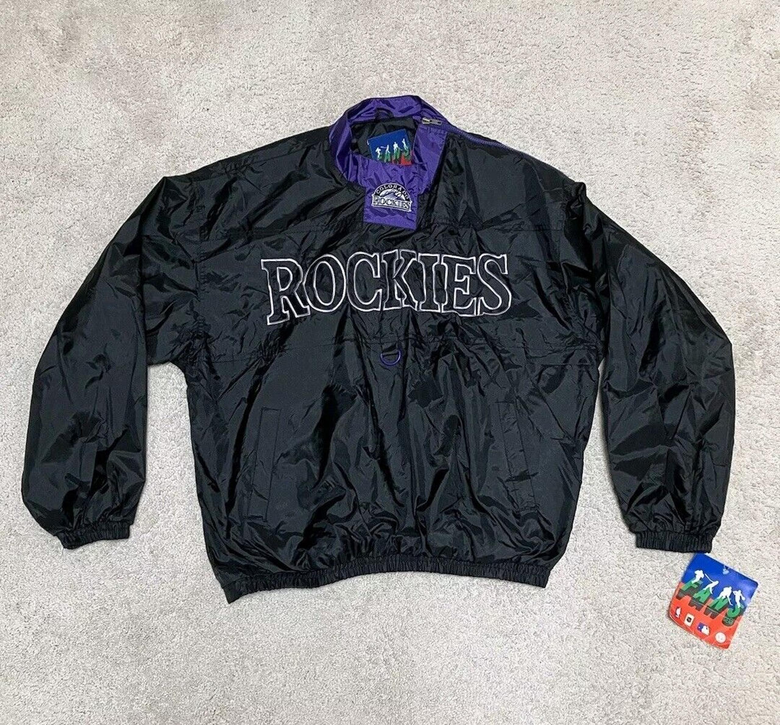 Colorado Rockies Fans Gear Windbreaker Vintage Embroidered MLB Jacket Large L