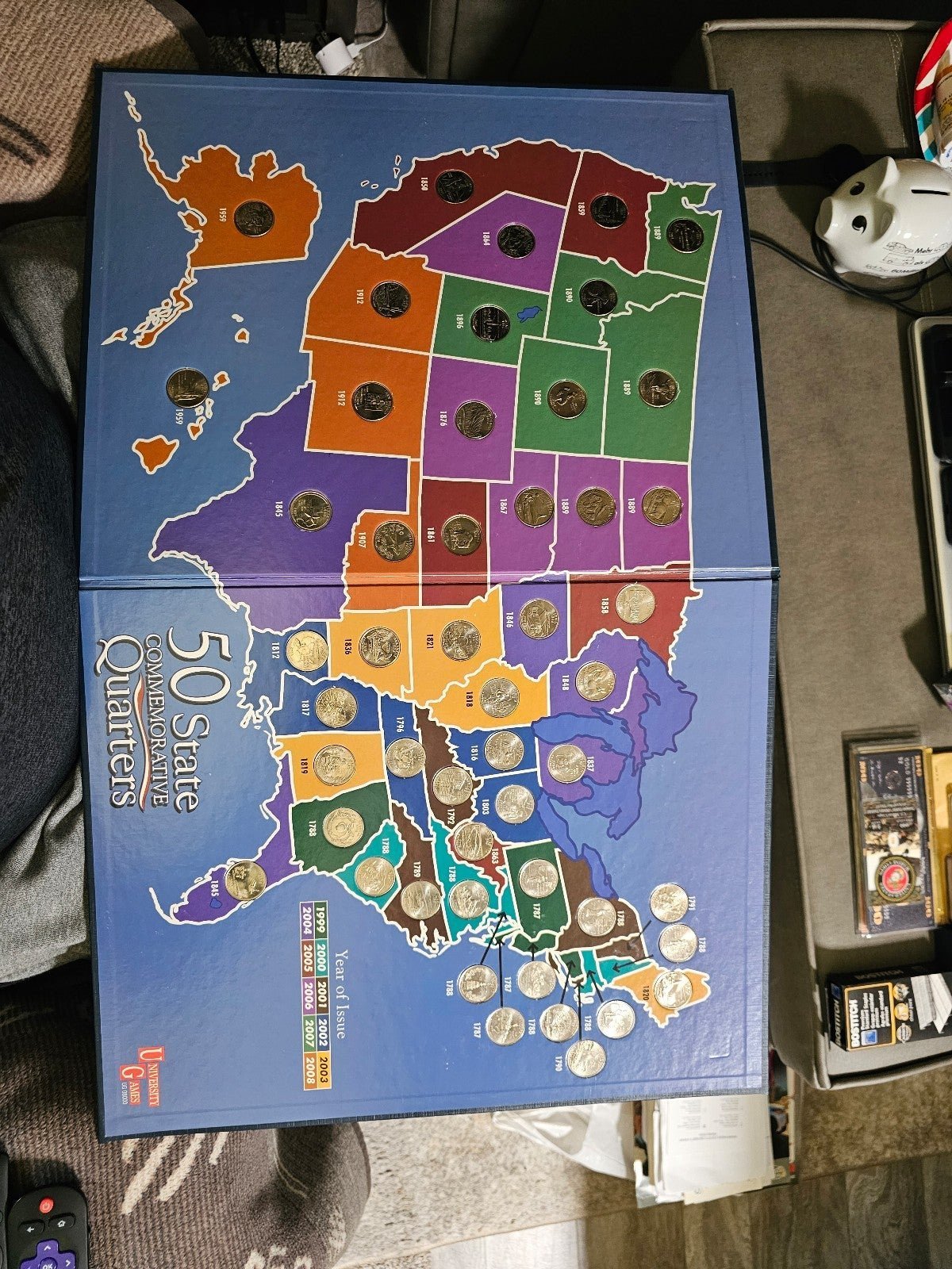 U.S. Mint State Quarter Set Complete Set All 50 States In Collecter Map Book