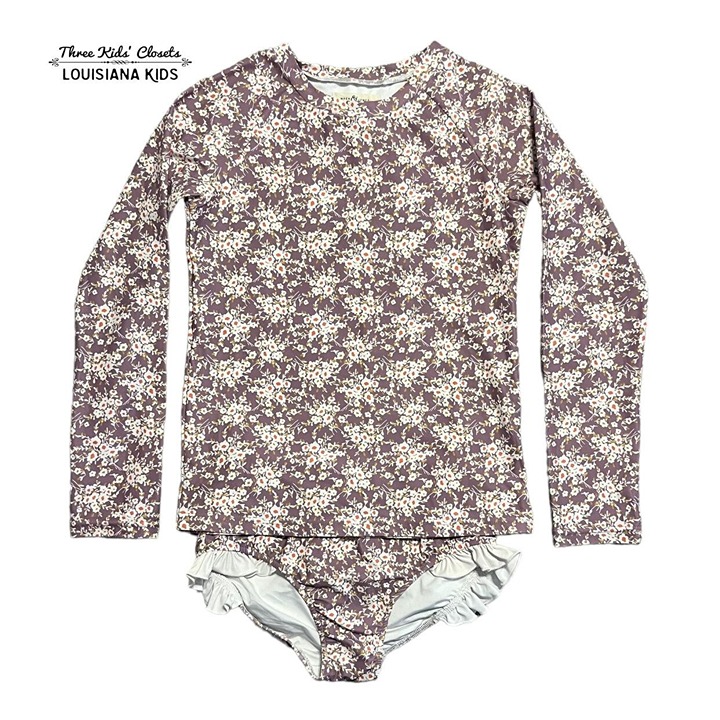 Wren & James Sz 12 Floral Rashguard Swim Set