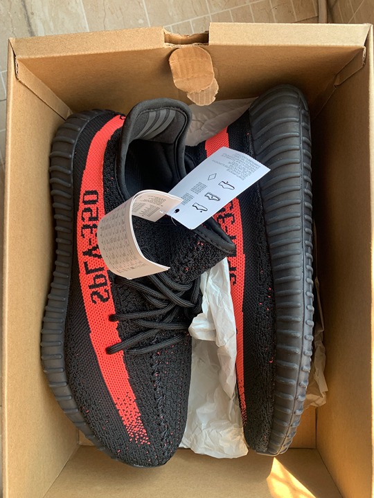 New Yeezy 350 Black/Red Sneakers US 8