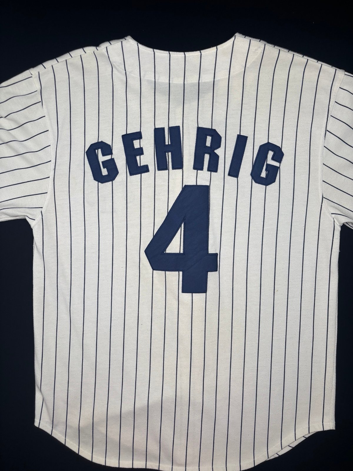 Vintage 1990s Starter Lou Gehrig New York Yankees White MLB Baseball Jersey