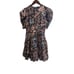 Ulla Johnson Brown and Blue Ruched Puff Sleeve Mini Dress SZ XS