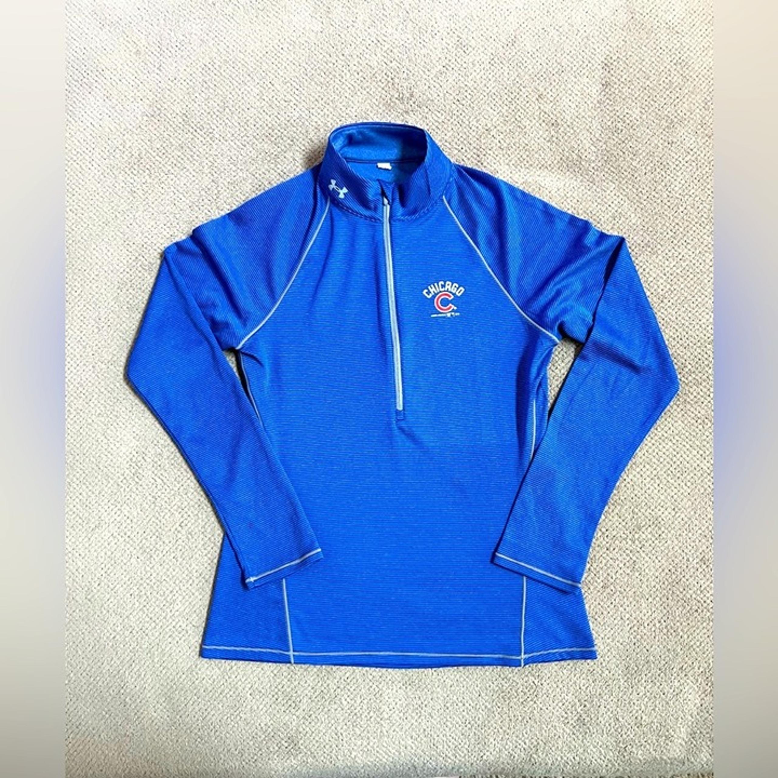 Under Armour Chicago Cubs Women’s Small Blue Striped Long Sleeve 1/4 Zip Jacket