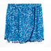 Lilly Pulitzer Electric Blue Leopard Pom Pom Gigi Wrap Short Skort Romper S