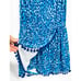 Lilly Pulitzer Electric Blue Leopard Pom Pom Gigi Wrap Short Skort Romper S