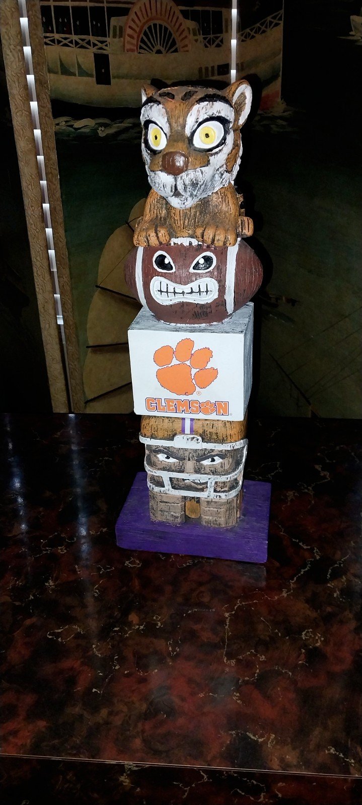 Clemson Tigers Tiki Totem Pole