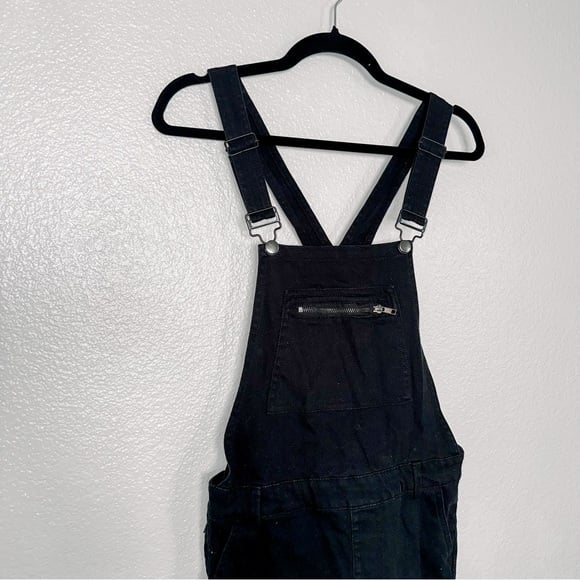 NWOT Black Denim Overall Romper