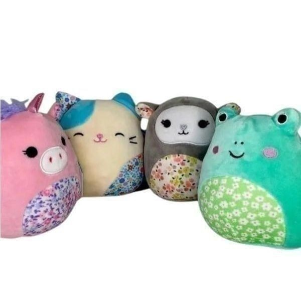 Kellytoys Mini Squishmallows 5” Mikah, Kesla, Elea & Wendy with Floral Bellies