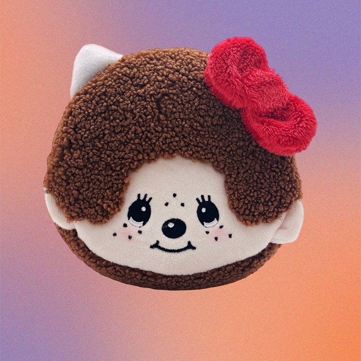 Monchhichi X Sanrio Hello Kitty Face Plush Cosmetic Bag -Limited Edition