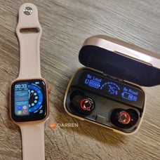 COMBO~Smart Watch Sports Tracker Bluetooth Call + Bluetooth 5.1 Earbuds Earphone