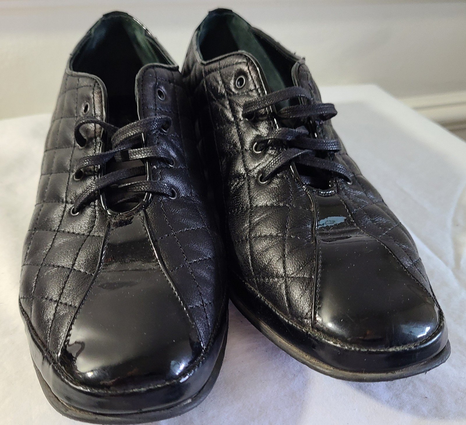 Amalfi By Rangoni Women's Esse Lace Up Black Quilted Shoes size 8 N NWOT