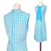 1960s Shift Dress 60s Vintage Mod Sky Blue White Gingham Checkered Small Summer