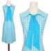 1960s Shift Dress 60s Vintage Mod Sky Blue White Gingham Checkered Small Summer