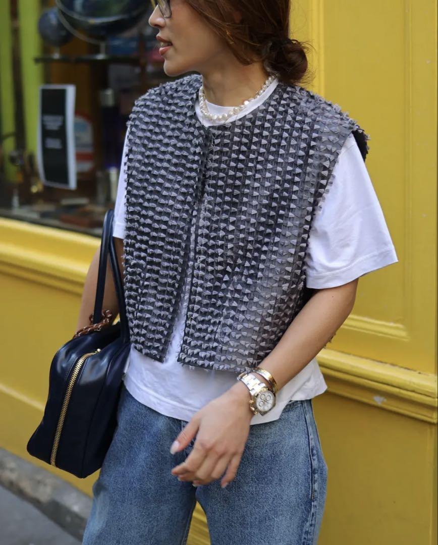 k*a様 ジプソフィア gypsohila Crystal Gilet グレー New】Gypsohila Crystal Gilet Gray