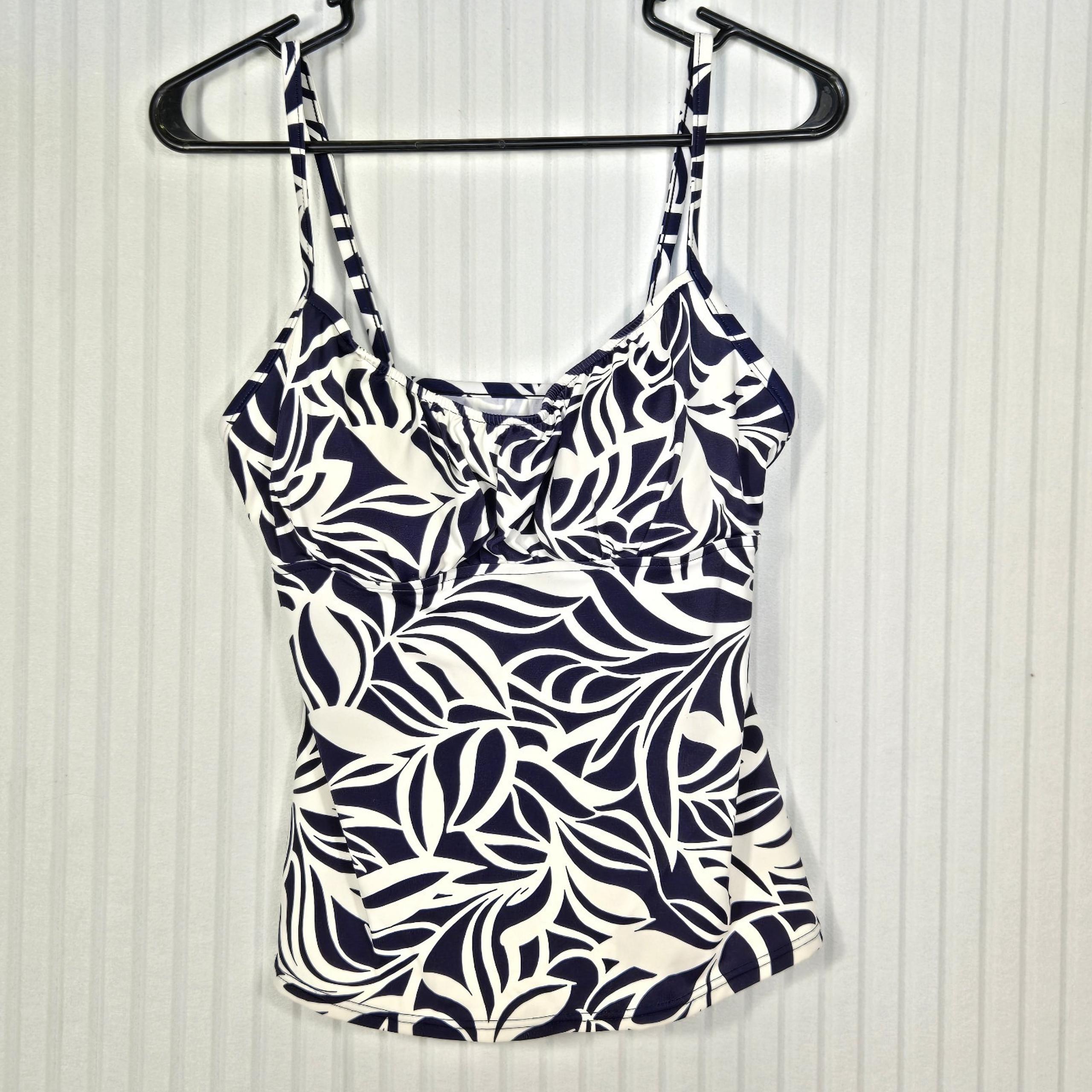 Tankini Swim Top Blue & White No Wire - Size 16 - Jamaica Bay