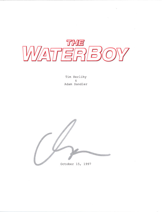 Adam Sandler Signed Autograph Waterboy Script