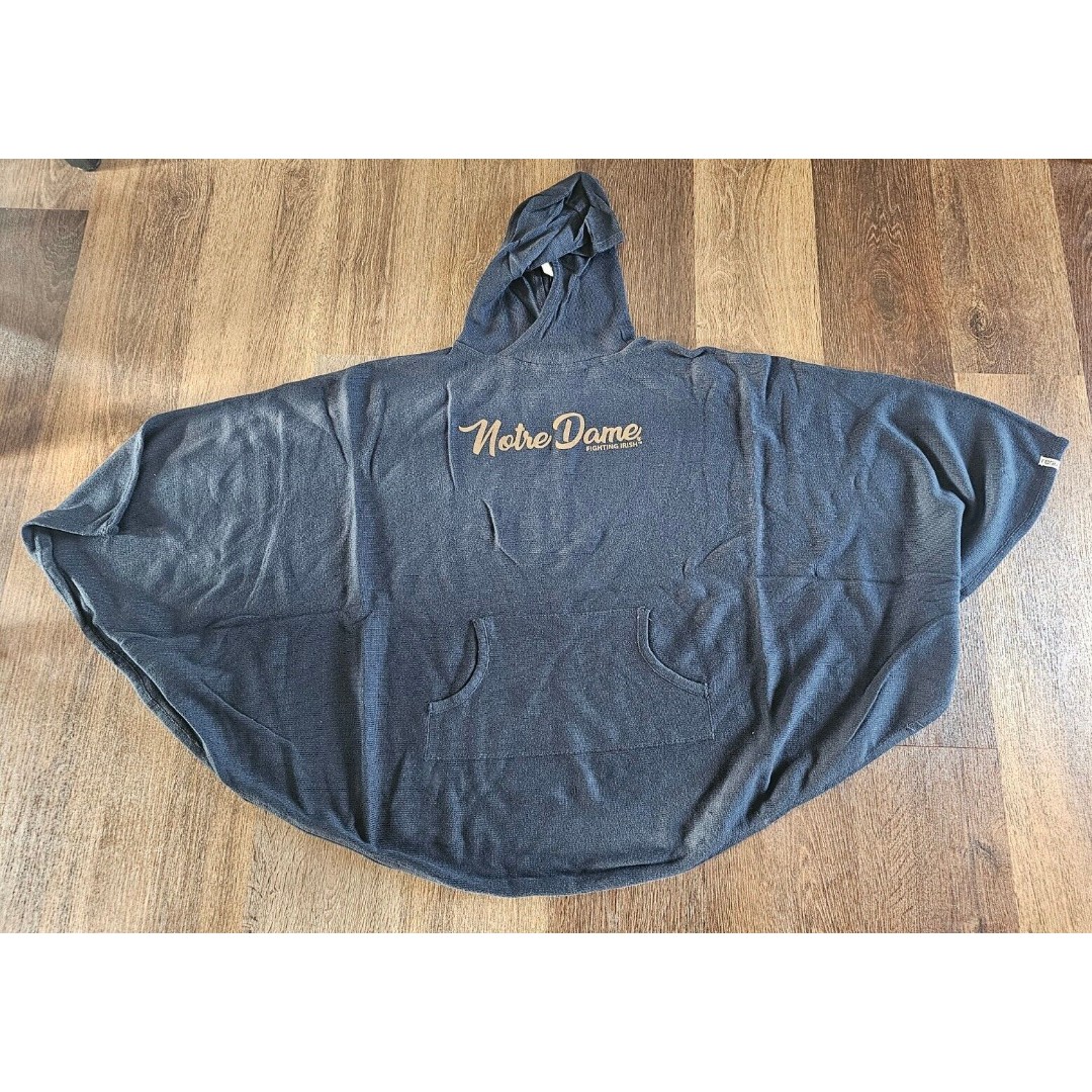 Notre Dame Fighting Irish One Size Kanga Poncho Hoodie Blue NCAA Renu B