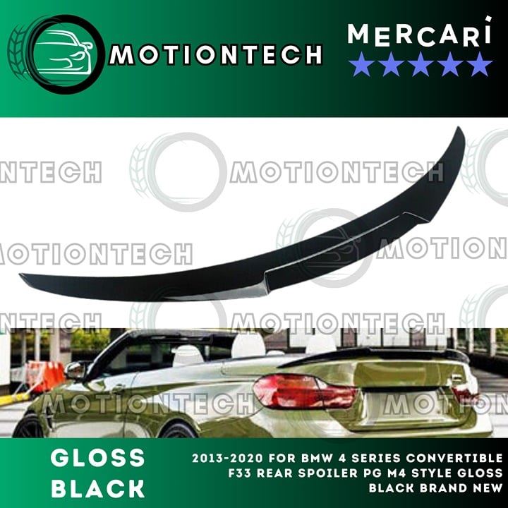 For 2013-2020 BMW 4 Series Convertible F33 Rear Spoiler PG M4 Style Gloss Black