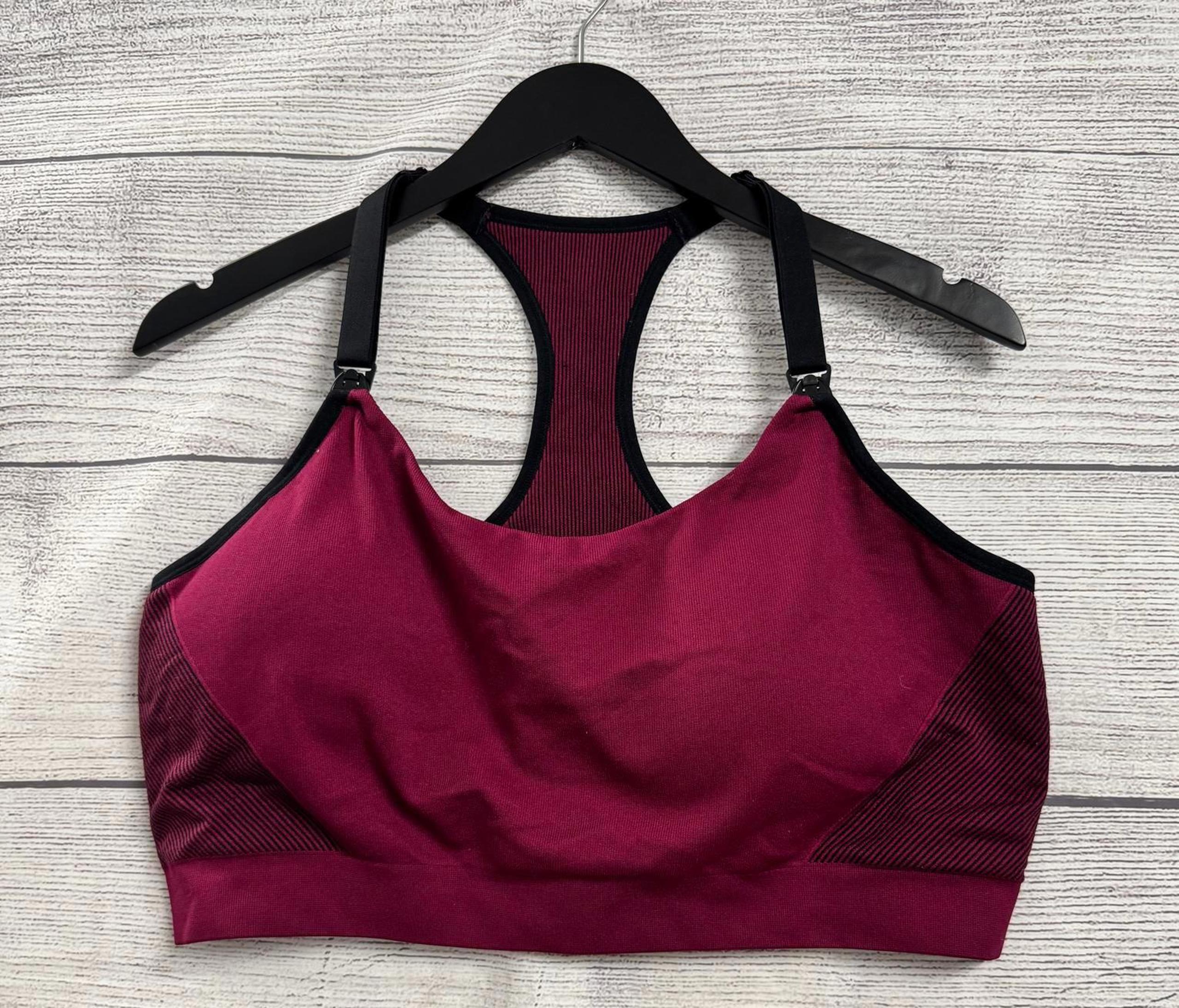 Auden Burgundy Nursing Lightly Lined Yoga Bra Women Size 2X
