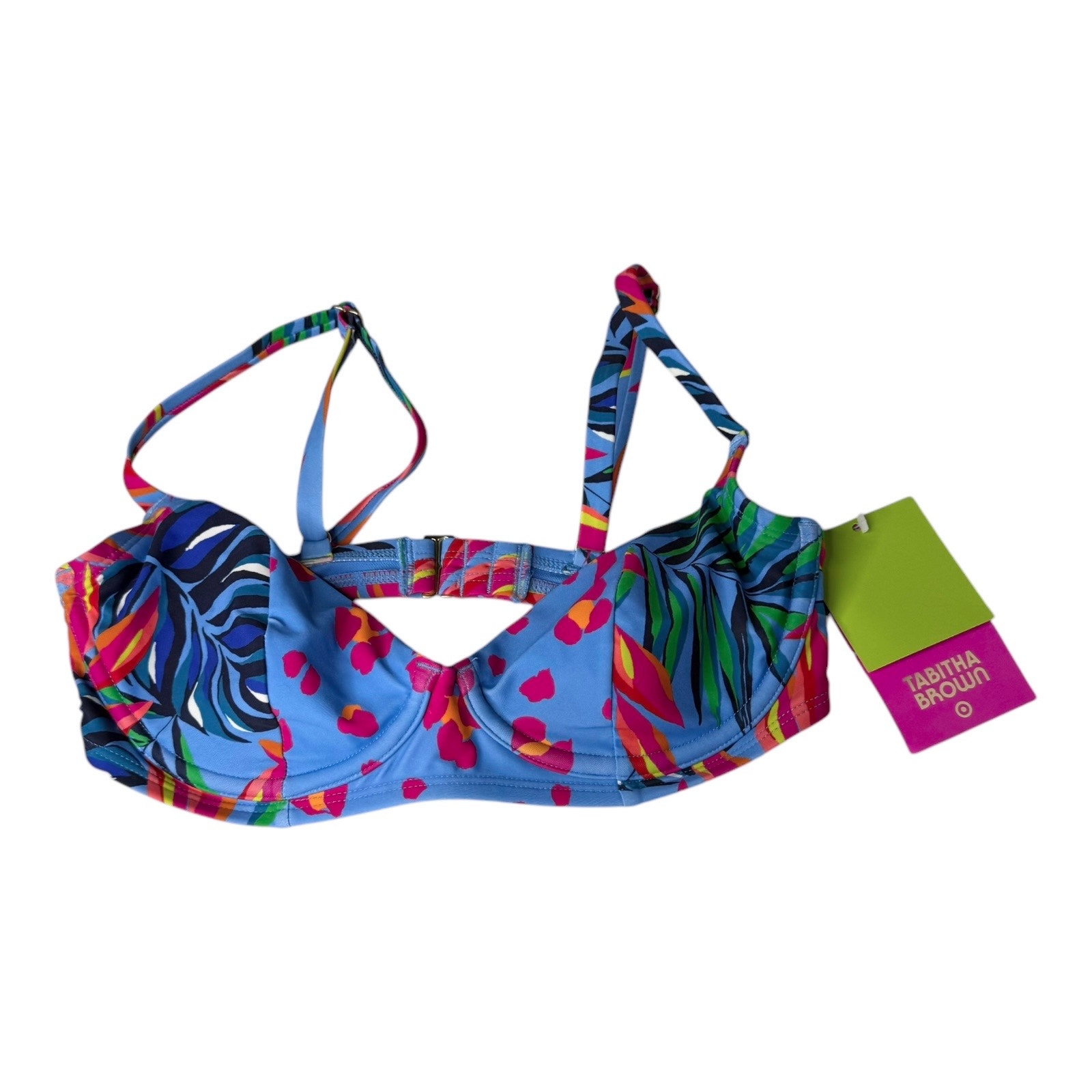 NEW Tabitha Brown SWIM Top Bikini Bra Women's XS 0/2 Underwire Adjustable Floral