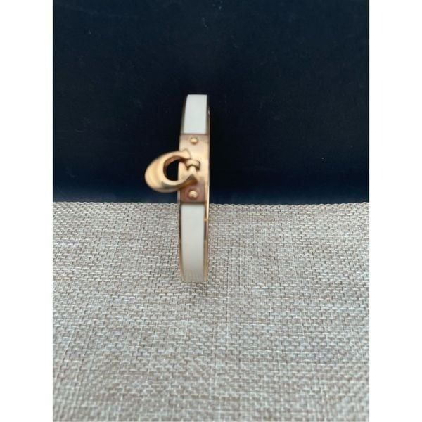 Coach Enameled White Bangle Bracelet Classic