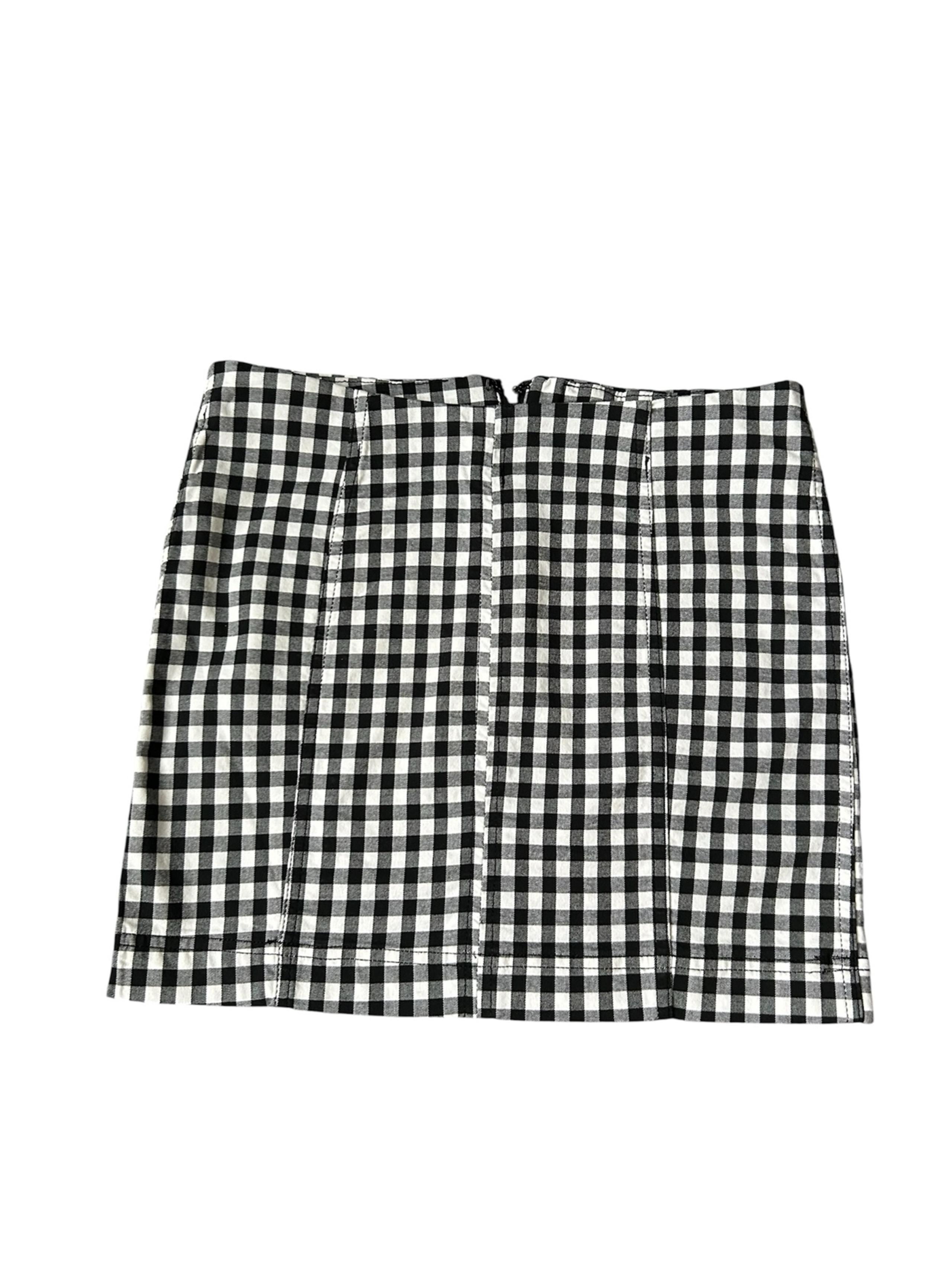Free People Black and White Stretchy Mini Skirt Size 8