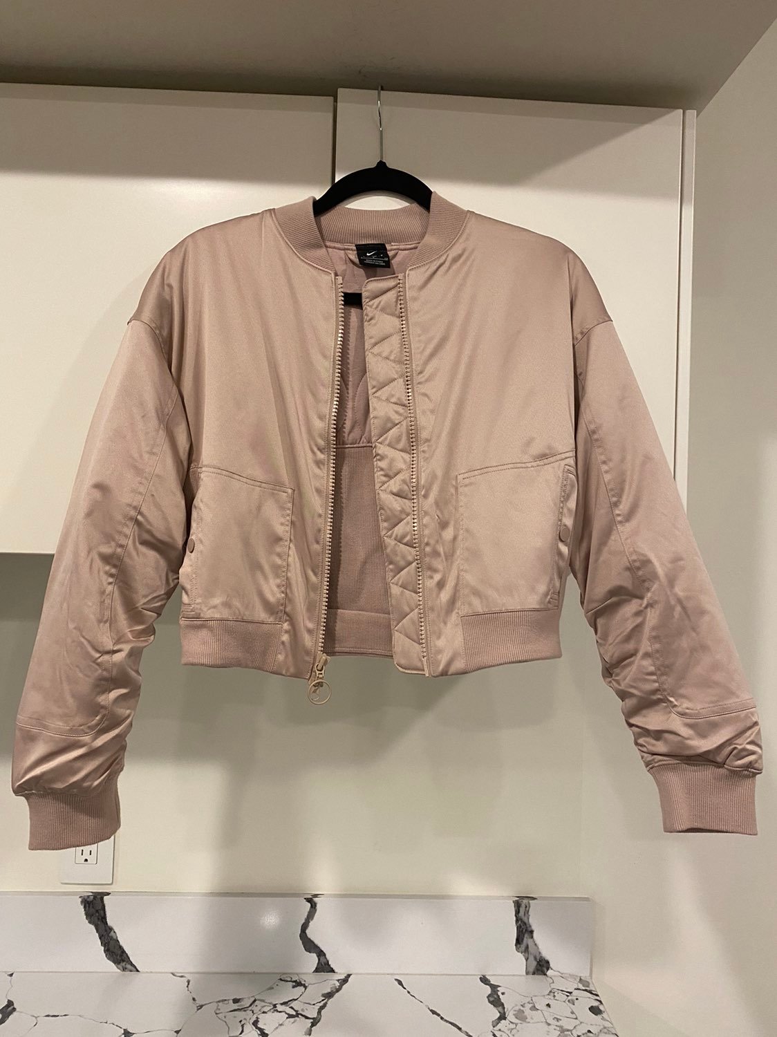 Nike Satin Crop Bomber Jacket