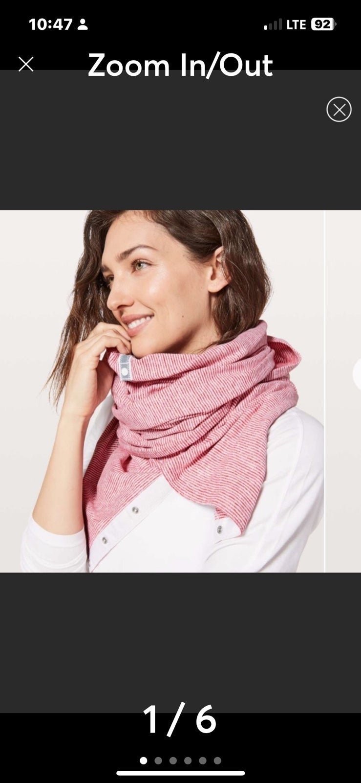 Red & White Lululemon Striped Vinyasa Scarf