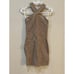 NWT Babaton Gold Camel Sculpt Knit Halter Criss Cross Strap Sweater Womens Dress