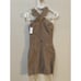 NWT Babaton Gold Camel Sculpt Knit Halter Criss Cross Strap Sweater Womens Dress