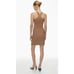 NWT Babaton Gold Camel Sculpt Knit Halter Criss Cross Strap Sweater Womens Dress