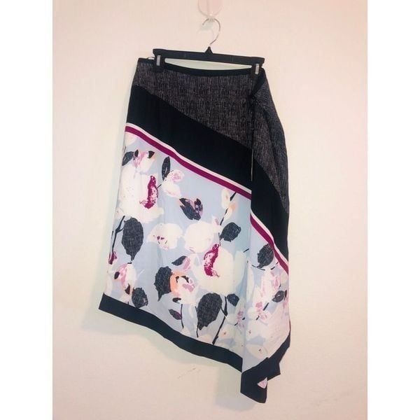 DKNY asymmetrical floral midi skirt size 14