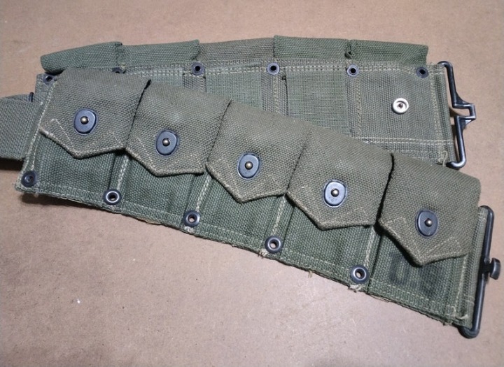 Original WWII WW2 1943 dates M1923 1903 M1 Garand cartridge belt 10 pouch
