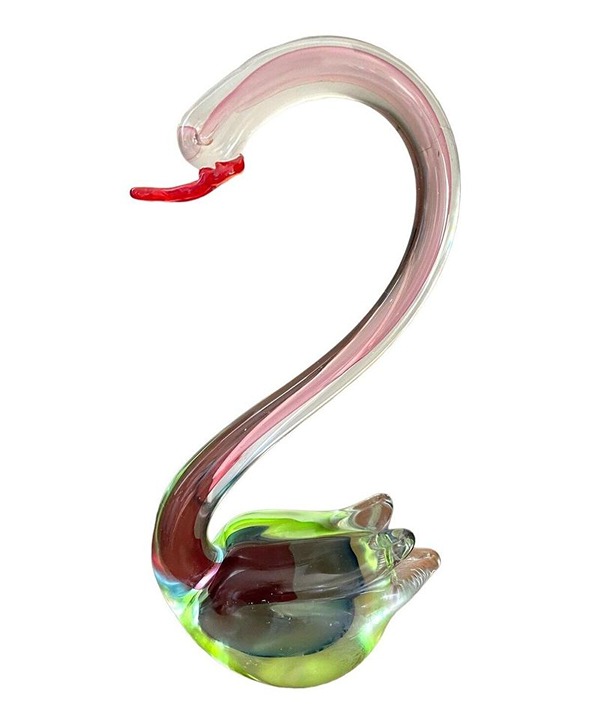 Fifth Avenue Crystal LTD Elegant Multicolor Crystal Swan 12 Tall