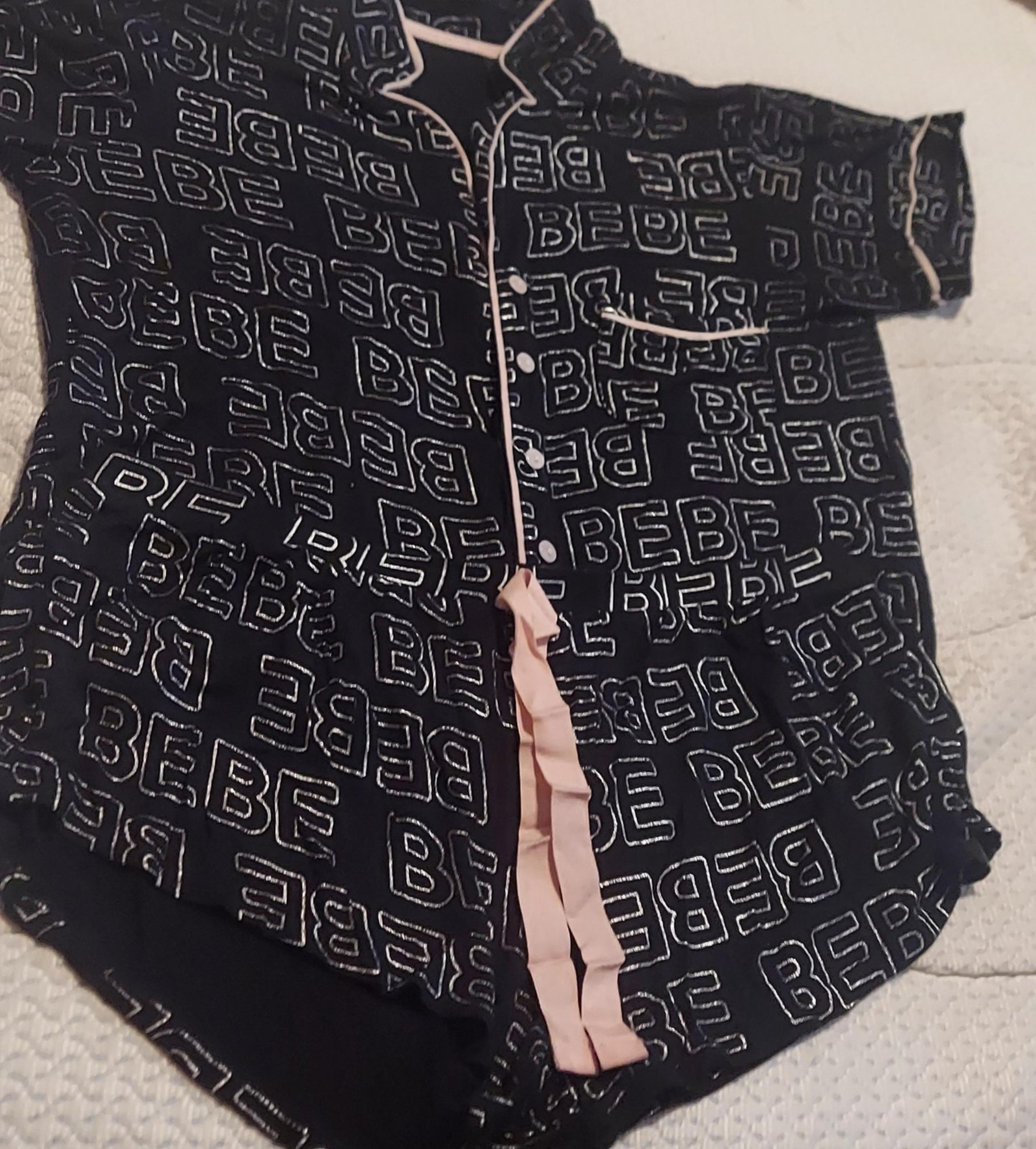 bebe Womens Pajama Sets Button Down Shirt and Shorts Sleepwear Lounge PJ Set