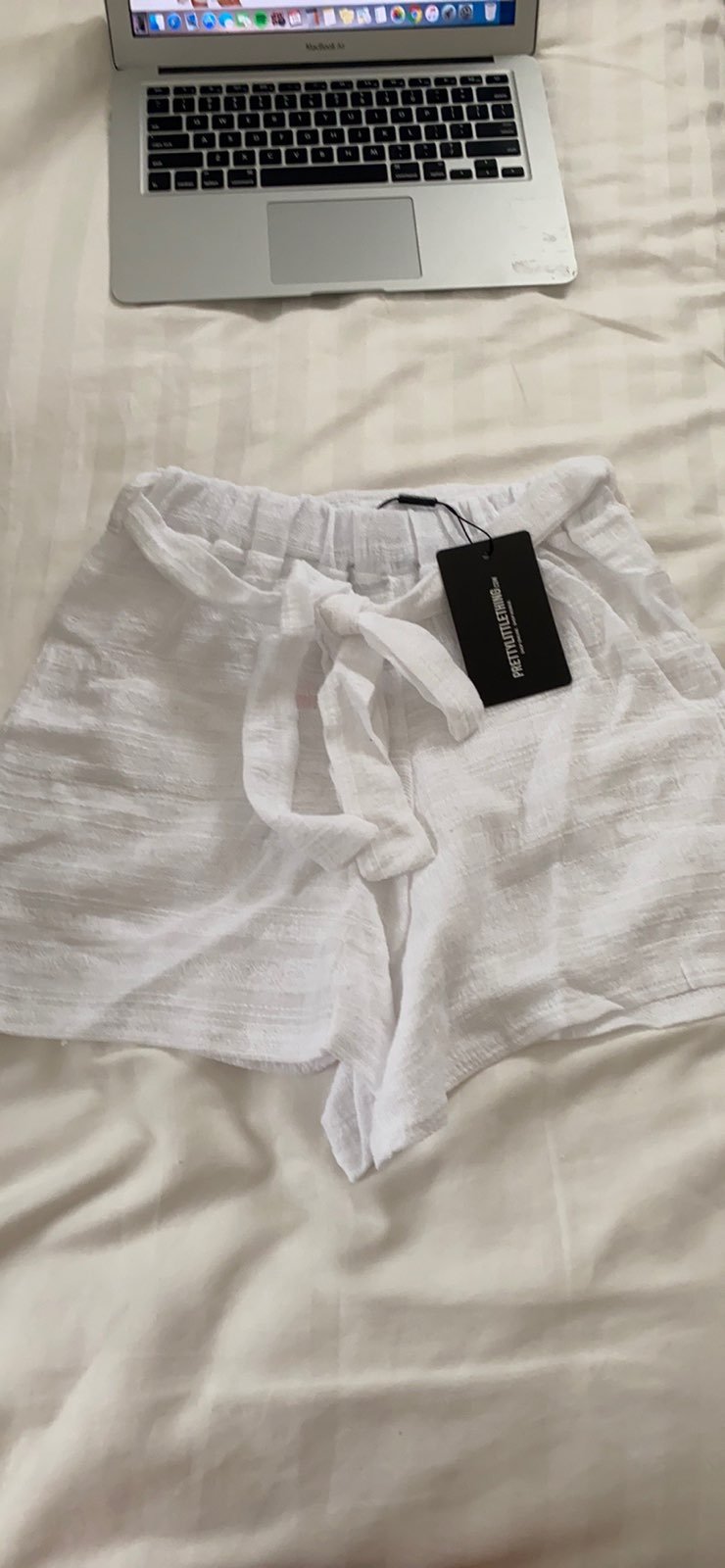 PLT WHITE MESH BEACH SHORTS