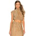 LPA - Adanna Sleeveless Top & Blair Midi Slit Skirt in Gold