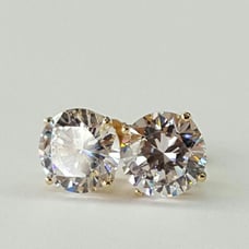 14k yellow gold cz 8 mm stud earrings.