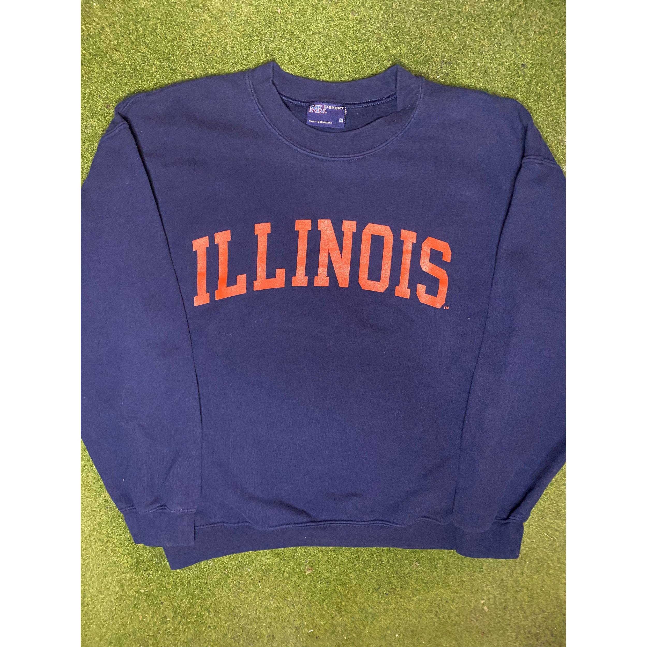90s Illinois Fighting Illini - Vintage College Sweatshirt (Medium)
