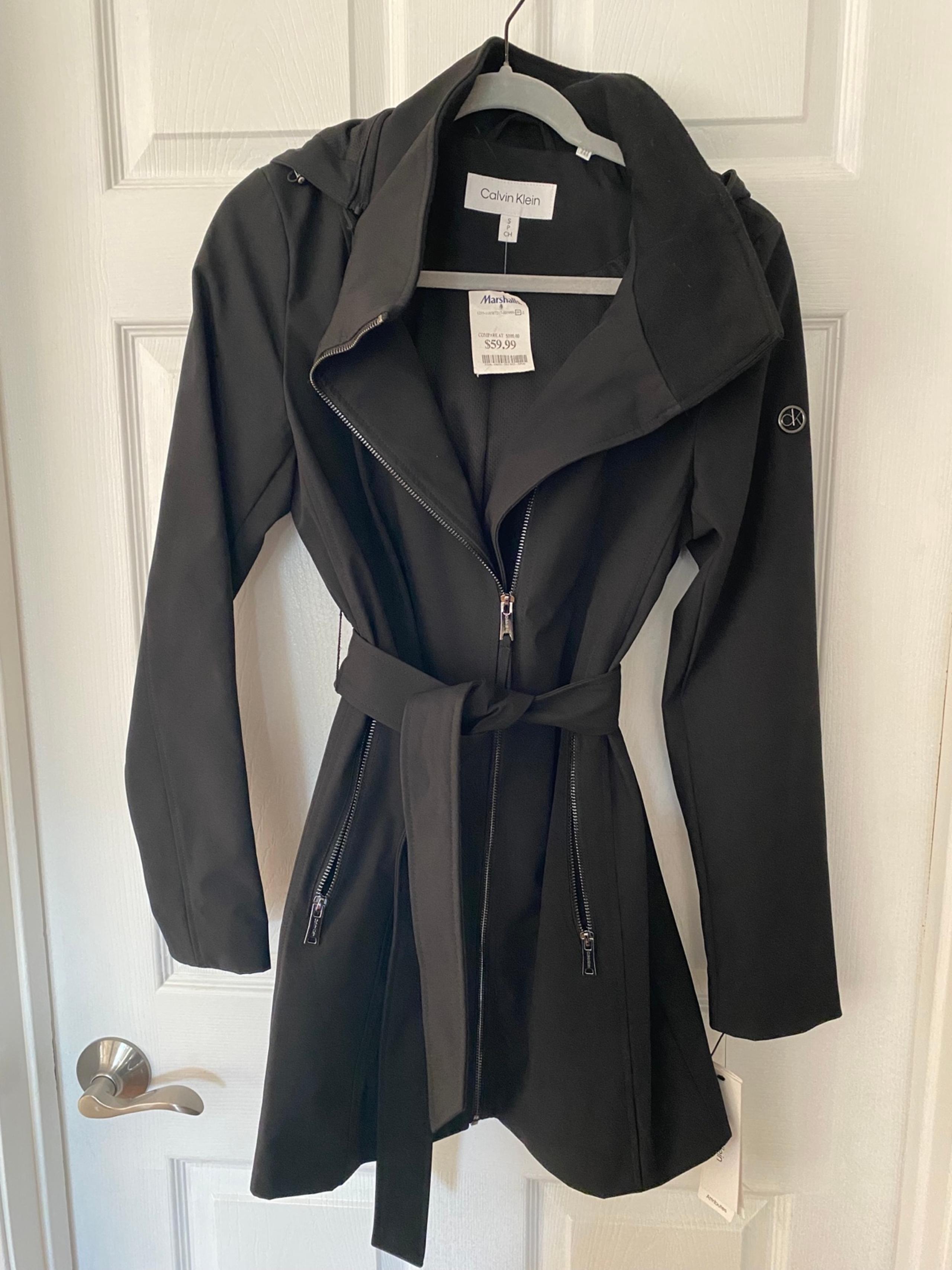 Calvin Klein black trench coat