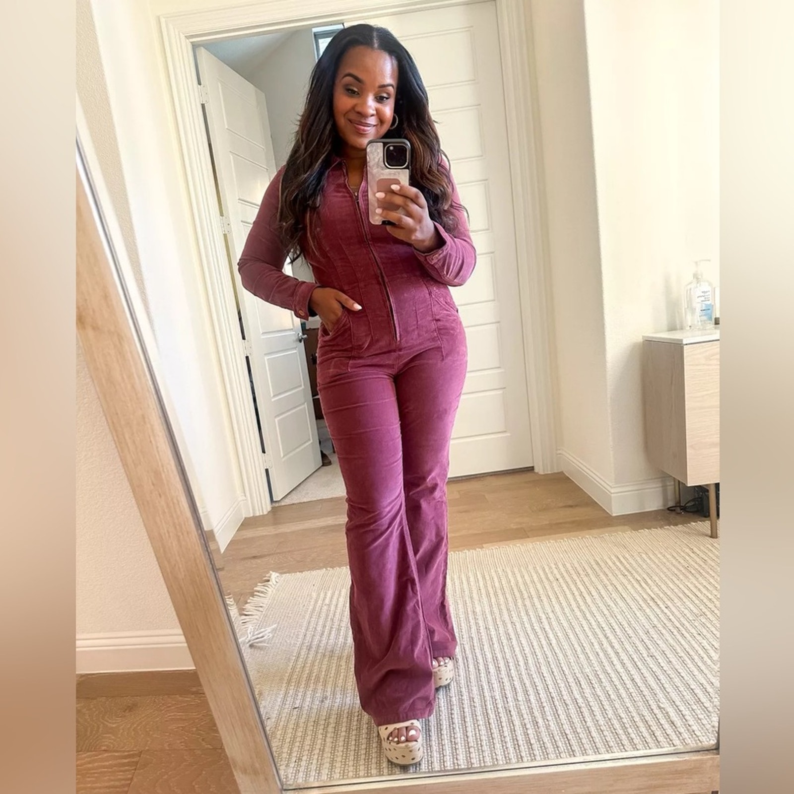 Free People We The Free Jayde Cord Flare Jumpsuit XS