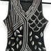 Large Silk Blend Black Silver Tank Top Whimsigoth Vamp Ethereal Gothic Witchy