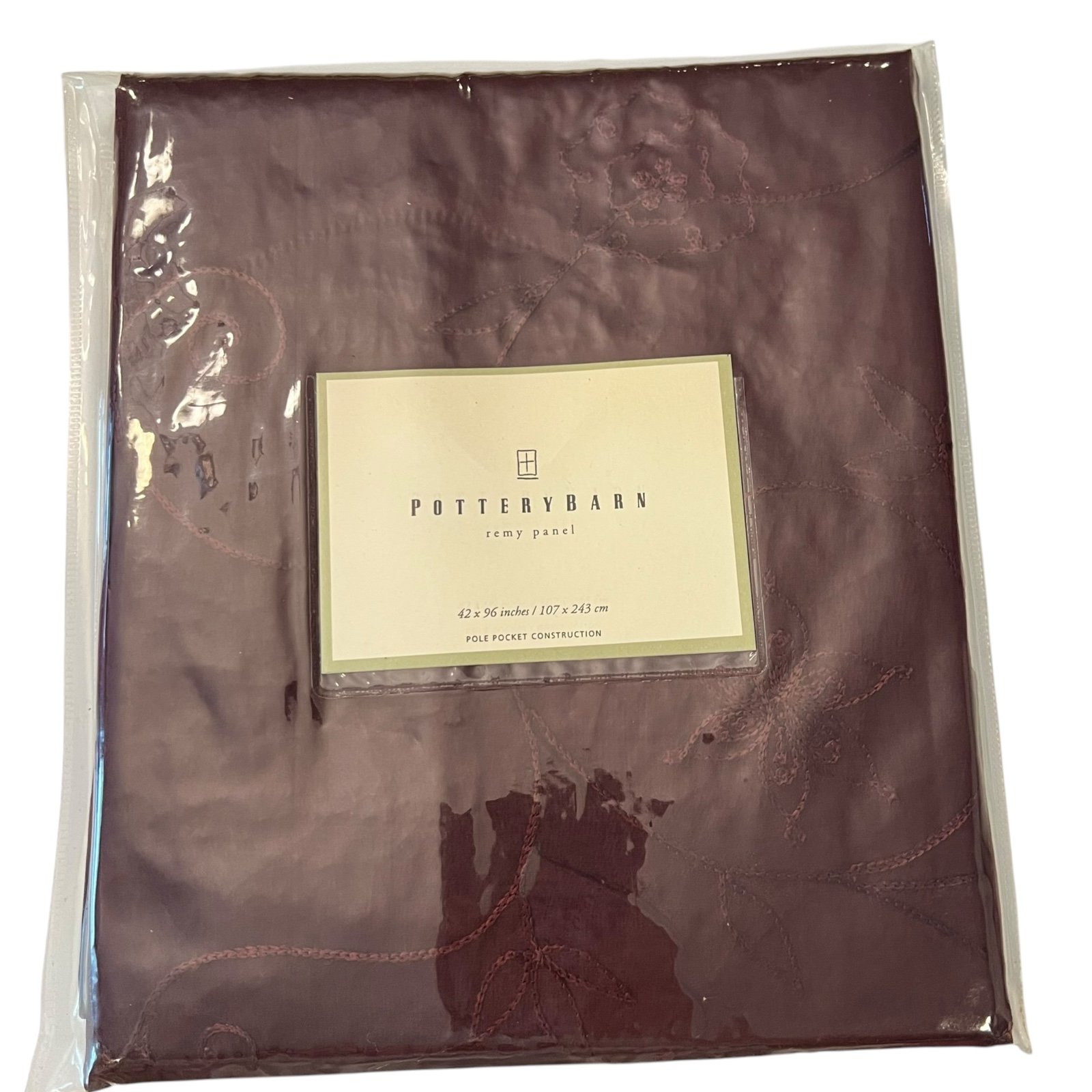 Pottery Barn Remy Panel Floral Embroidered Curtain Drape 42x96” New Cotton