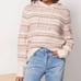 Evereve Fair Isle Sweater Hoodie Size Small Cream and Pink Soft Winter Holidays