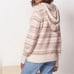 Evereve Fair Isle Sweater Hoodie Size Small Cream and Pink Soft Winter Holidays