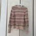 Evereve Fair Isle Sweater Hoodie Size Small Cream and Pink Soft Winter Holidays