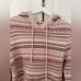 Evereve Fair Isle Sweater Hoodie Size Small Cream and Pink Soft Winter Holidays