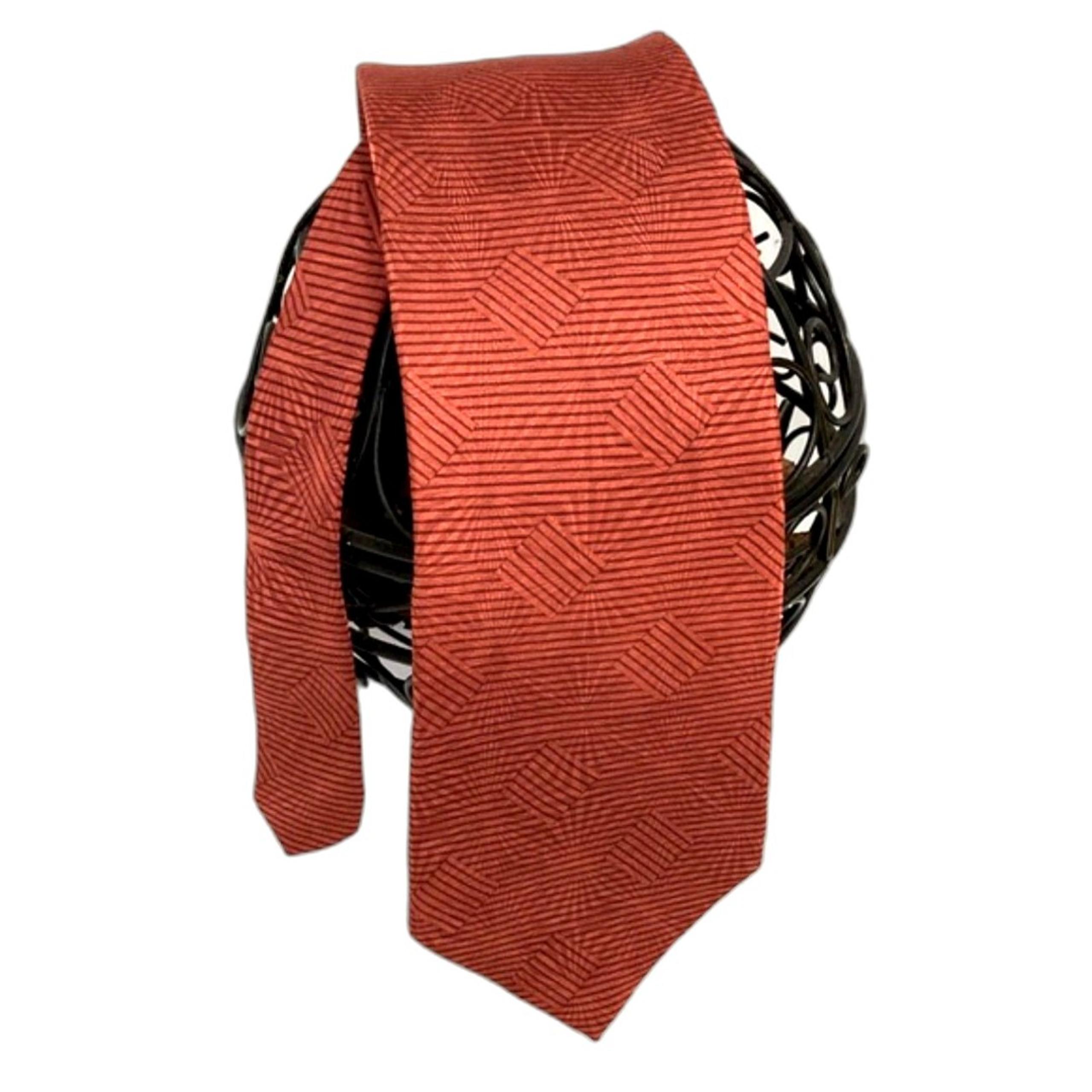 BILL BLASS Silk Necktie Black label Burnt Orange Mens 4 inches Wide