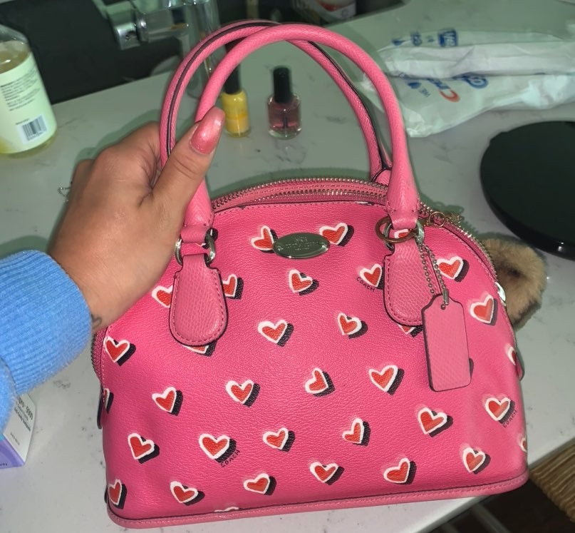 Cute Coach Heart Pink Purse