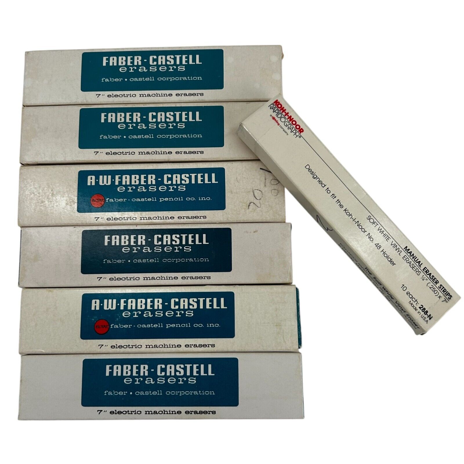 6 BOXES Faber Castell 7 #79-76-75-74-72 Vinyl Erasers for Electric Machines